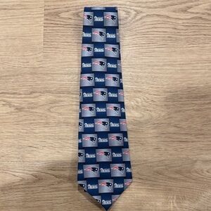 NFL Patriots Blue and Gray Logo Tie